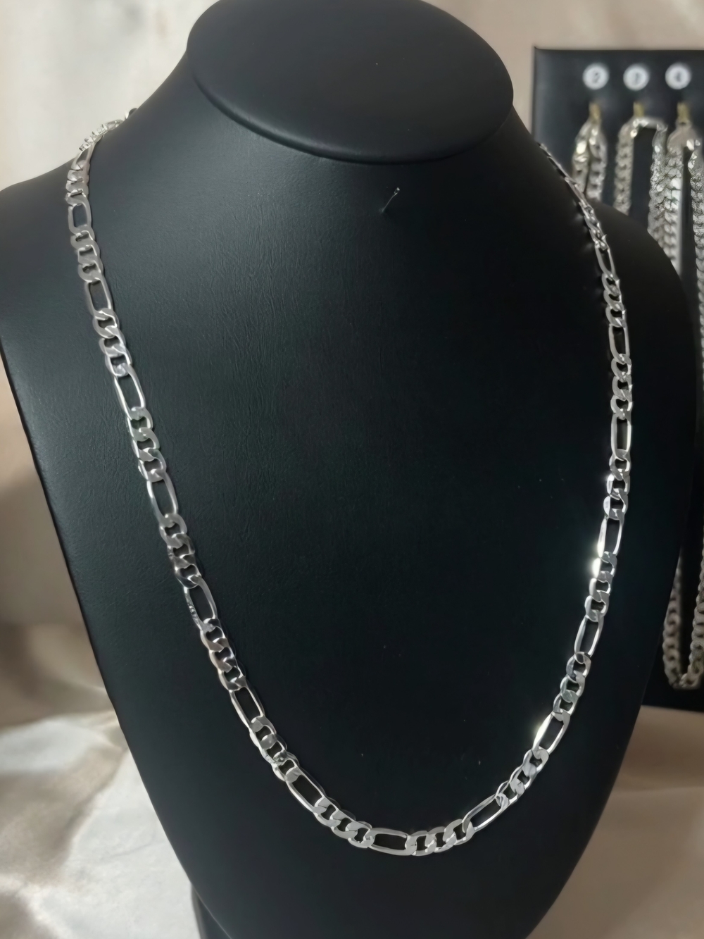 Silver Figaro Link Necklace